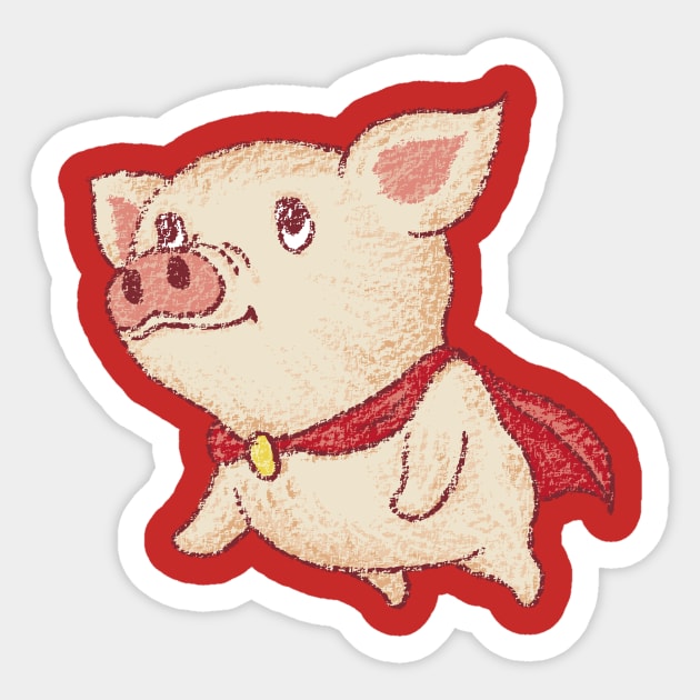 Cute pig Superhero flying Sticker by sanogawa